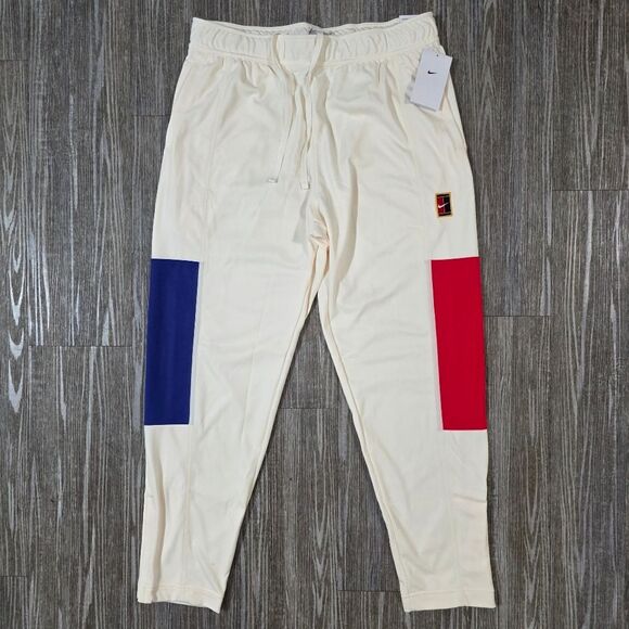 Nike Court Wimbledon Heritage Tennis Warm Up Pants Ivory FZ6928-100 Men's Size L - Picture 5 of 9